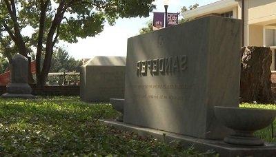 Grave markers in the HSU Triangle.