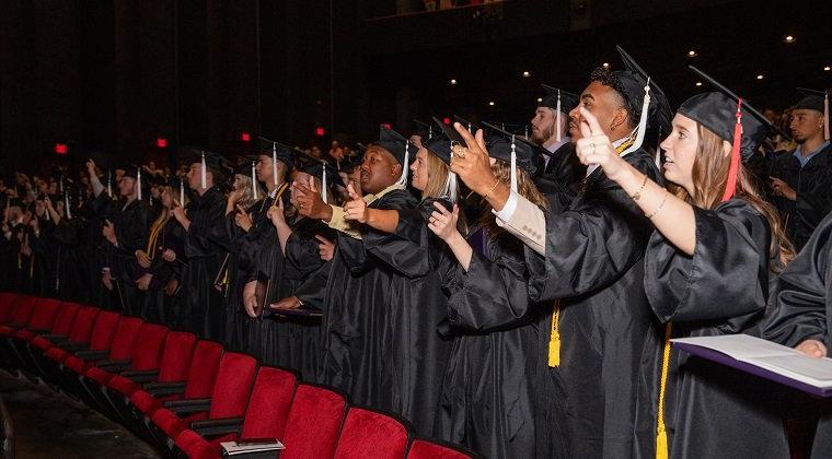 Students at graduation